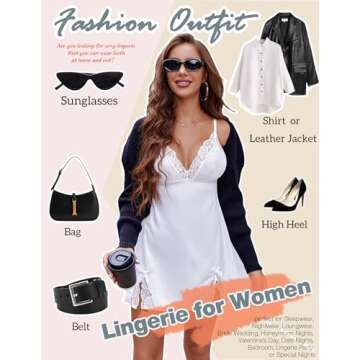 Elegant ADOME Women Satin Lace Nightgown for Special Occasions