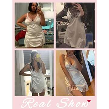 Elegant ADOME Women Satin Lace Nightgown for Special Occasions