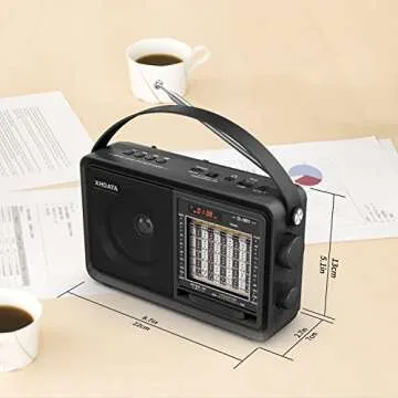 XHDATA D-901 Shortwave Radio AM/FM/SW Analog DSP Radio Transistor Radio with Good Reception Battery Operated Or AC Power USB/TF MP3 Player and Wireless BT Play with Large Knob Good for Parents, Elder