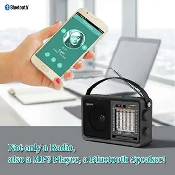 XHDATA D-901 Shortwave Radio AM/FM/SW Analog DSP Radio Transistor Radio with Good Reception Battery Operated Or AC Power USB/TF MP3 Player and Wireless BT Play with Large Knob Good for Parents, Elder