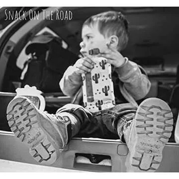 Hippypotamus Reusable Baby Food Pouches - 12 Pack - Baby Food Storage - Pouches Toddler - Refillable Squeeze Pouch for Kids (BLACK/WHITE)