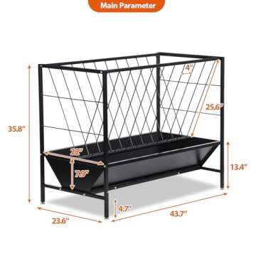 Premium Oxphanor Pasture Hay Feeder: Heavy-Duty 45 Gallon Design