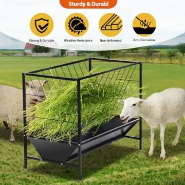 Durable Oxphanor 45 Gallon Hay Feeder for Livestock