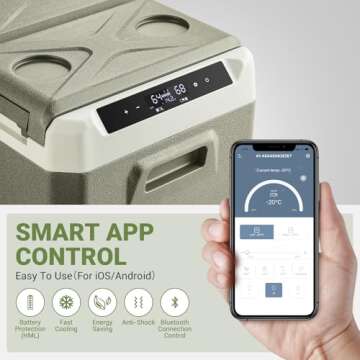 BODEGACOOLER 12V Portable Refrigerator, 42Quart (40L) Dual Zone Car Refrigerator, RV Car Fridge APP Control, -4℉-68℉Portable Freezer 12/24V DC 100-240V AC for Outdoor Camping Travel Vehicles Home Use