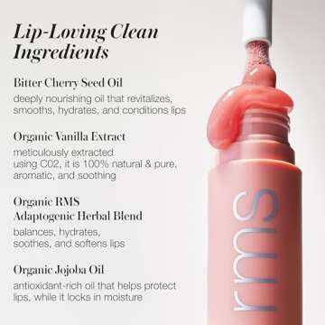 RMS Beauty Legendary Lip Oil - Tinted Lip Oil, Hydrating Lip Tint, Lip Combo Lip Tint Lip Care Products, Moisturizing Lip Gloss Long Lasting Lip Gloss