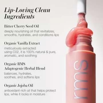 RMS Beauty Legendary Lip Oil - Tinted Lip Oil, Hydrating Lip Tint, Lip Combo Lip Tint Lip Care Products, Moisturizing Lip Gloss Long Lasting Lip Gloss