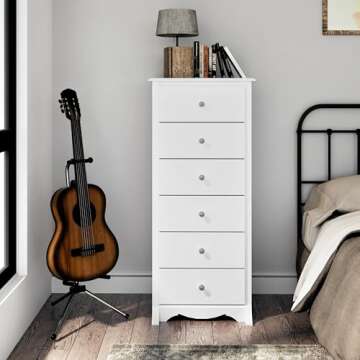 Prepac Sonoma 6 Drawer Dresser for Bedroom, Tall Chest of Drawers, Bedroom Furniture, Clothes Storag...