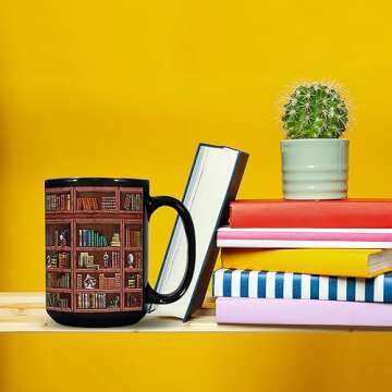 2IMT Book Mug for Librarians and Book Lovers Gift
