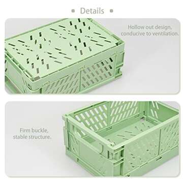 Medium Plastic Baskets for Shelf Storage Organizing Durable and Reliable Folding Storage Crate Ideal for Home Kitchen Classroom and Office Organization, Bathroom Storage Blue (9.8 x 6.5 x 3.8 inches)