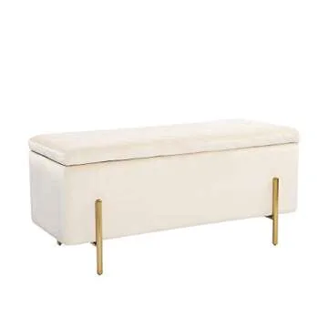 NOBPEINT Velvet Storage Ottoman Bench for Stylish Homes