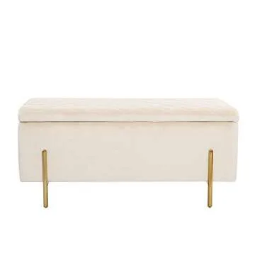 NOBPEINT Velvet Storage Ottoman Bench for Stylish Homes