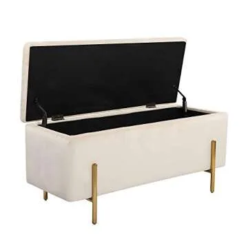 NOBPEINT Velvet Storage Ottoman Bench for Stylish Homes