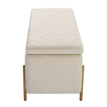 NOBPEINT Velvet Storage Ottoman Bench for Stylish Homes