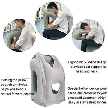 SmartDer Inflatable Travel Pillow, Airplane Pillow with Patented Valve Design, Travel Accessories wi...