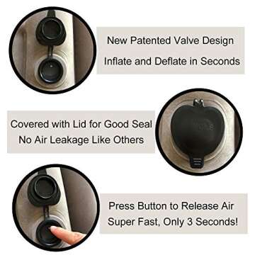 SmartDer Inflatable Travel Pillow, Airplane Pillow with Patented Valve Design, Travel Accessories with Neck and Head Support, Travel Pillows for Long Haul Flights, Cars, Buses, Trains, Office Napping