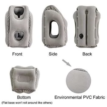 SmartDer Inflatable Travel Pillow, Airplane Pillow with Patented Valve Design, Travel Accessories with Neck and Head Support, Travel Pillows for Long Haul Flights, Cars, Buses, Trains, Office Napping