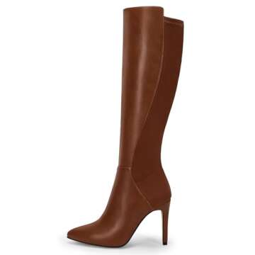 Stylish Rilista Womens Knee High Stiletto Heel Boots
