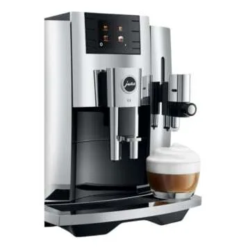 Jura E8 Automatic Coffee Machine with 17 Programmed Specialties, 2.8-Inch Display, and Professional Aroma Grinder (Chrome, Renewed)