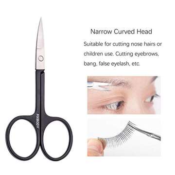 FIXBODY Tweezers Set 5-Piece - Professional Stainless Steel Tweezers with Curved Scissors, Best Precision Tweezer for Eyebrows, Splinter & Ingrown Hair Removal with Leather Travel Case