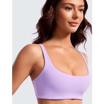 CRZ YOGA Women’s Spaghetti Strap Sports Bra - Elfin Purple