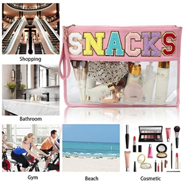 Leziazany Clear Makeup Pouch for Snacks and Cosmetics