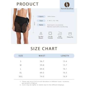 Saodimallsu Women's Crochet Cover Up Skirt 2024 Beach Mesh Slit Tie Waist Mini Wrap Skirts Pareo Swimwear Coverups Pink