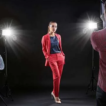 2 Pack 70 LED Video Light with Tripod Stand/Color Filters/Remote Control/USB Wall Charger, Obeamiu 5600K USB Studio Shooting Kit for Photography Lighting, Game Streaming, Conference Zoom Calls