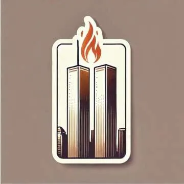 Twin Towers with Eternal Flame 9/11 Memorial Waterproof Sticker Decal