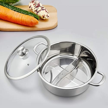 Laotesi 30cm Hot Pot with Divider, Stylish Dual-Sided Pot for Any Stove