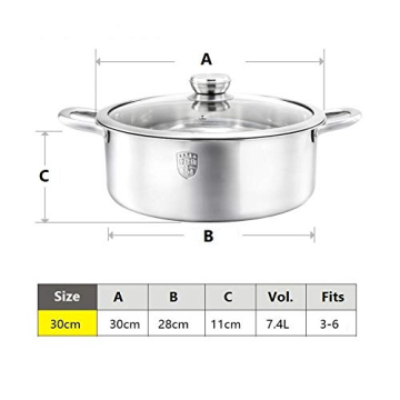 Laotesi 30cm Hot Pot with Divider for Induction Stoves