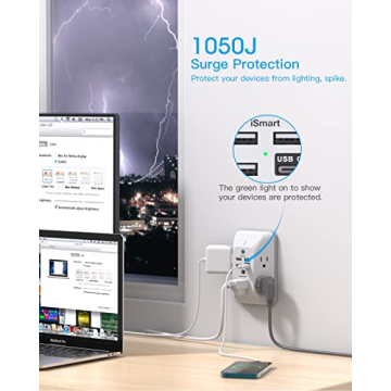 Smart Outlet Extender & USB Charger with Night Light