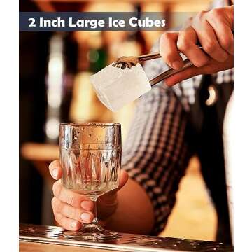 2Pack Silicone Square and Round Ice Cube Trays - Sphere, Rose, Diamond Molds for Whiskey, Cocktails ...