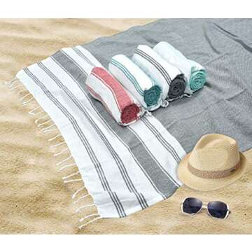 GLAMBURG Oversized Turkish Towels Set for Beach Gear