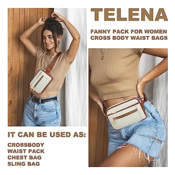 Telena Vegan Leather Fanny Pack Women Adjustable Crossbody Bag