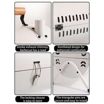 Compact Portable Charcoal Grill for Outdoor Cooking