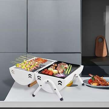 Compact Portable Charcoal Grill for Outdoor Cooking