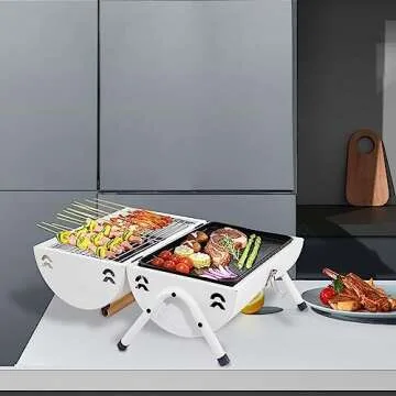 Compact Portable Charcoal Grill for Outdoor Cooking
