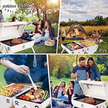 Compact Portable Charcoal Grill for Outdoor Cooking