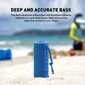MIATONE Boombox Outdoor Portable Bluetooth Speakers Wireless Speaker Waterproof - Blue