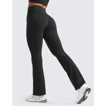 CRZ YOGA Black High Waist Flare Pants for Women