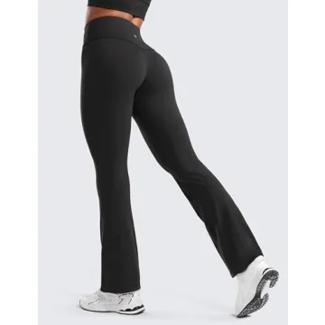 CRZ YOGA Black High Waist Flare Pants for Women