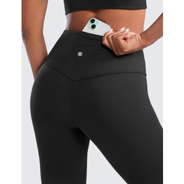 CRZ YOGA Black High Waist Flare Pants for Women