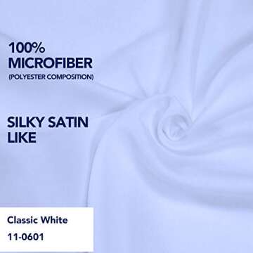 PureFit Wrap Around Ruffled Bed Skirt with Adjustable Elastic Belt - 18 Inch Drop Easy to Put On, Wrinkle Free Bedskirt Dust Ruffles, Frame Cover for Queen, King and C-King Size Beds, White