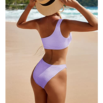 YIMISAN Womens Stylish One Shoulder Bikini Set for Summer