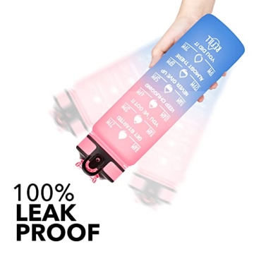 Hyeta 32 oz Motivational Water Bottle with Time Markers