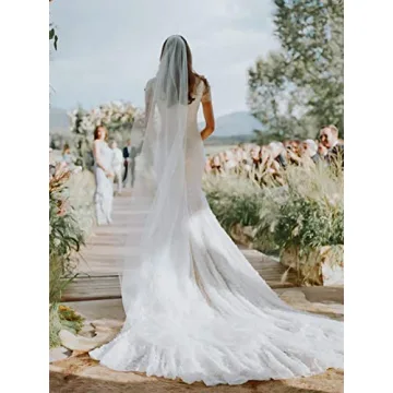 Exquisite Unicra Bride Wedding Veil Cathedral Tulle 118"