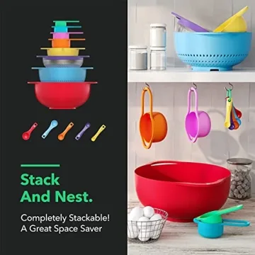 Vremi 13 Piece Mixing Bowl Set - Colorful Kitchen Essentials