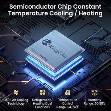 KingChii 33L Electric Cigar Humidors Temperature Control System, Cooling & Heating Humidor Cabinet w...