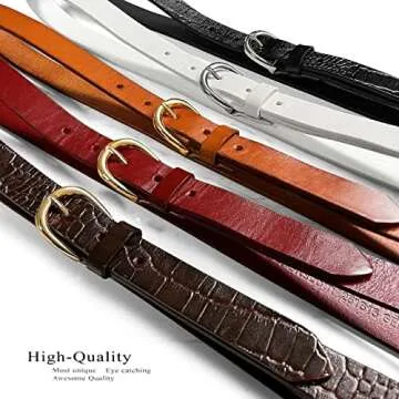 Women's Dress Belt Casual Fashion Waist Skinny Belt 1"(25mm) wide, Multi-Style Options (Style 1 - Pr...