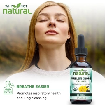 USDA Organic Mullein Drops for Lung Support